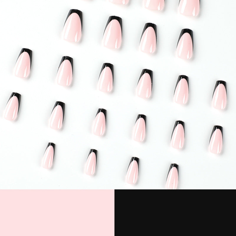 Press-on nails pads wholesale black edge French short ballet nail pads wholesale nail pads wholesale nail art – Image 4