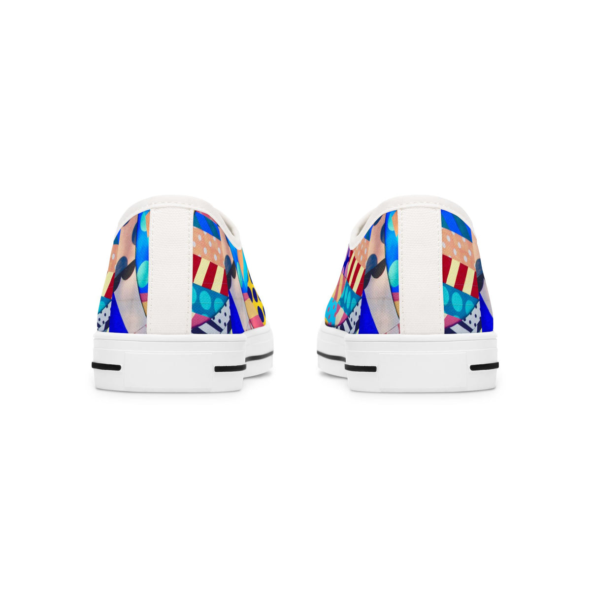 Colorful Abstract Pattern Low Top Sneakers – Bold Geometric Print