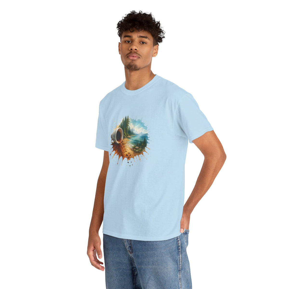 Nature-Inspired Unisex Heavy Cotton Tee, Casual Outfit, Gift for Nature Lovers, Camping Apparel, Outdoor Adventure Shirt