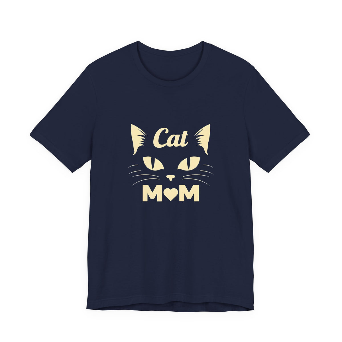 Cat Mom T-Shirt — Cute Cat Face Graphic Tee for Cat Lovers
