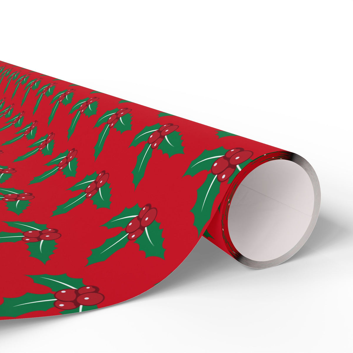 Festive Holiday Wrapping Paper, Green Holly Design for Christmas Gifts, Eco-Friendly Gift Wrap, Party Supplies, Decorative Paper