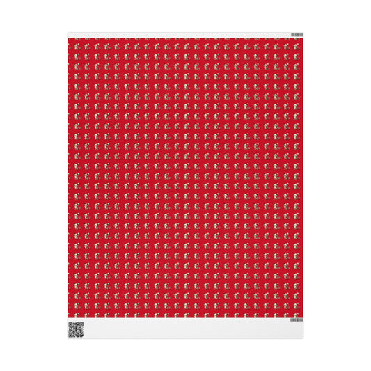 Christmas Dog Pattern Wrapping Paper – Red Holiday Gift Wrap with Cute Puppies