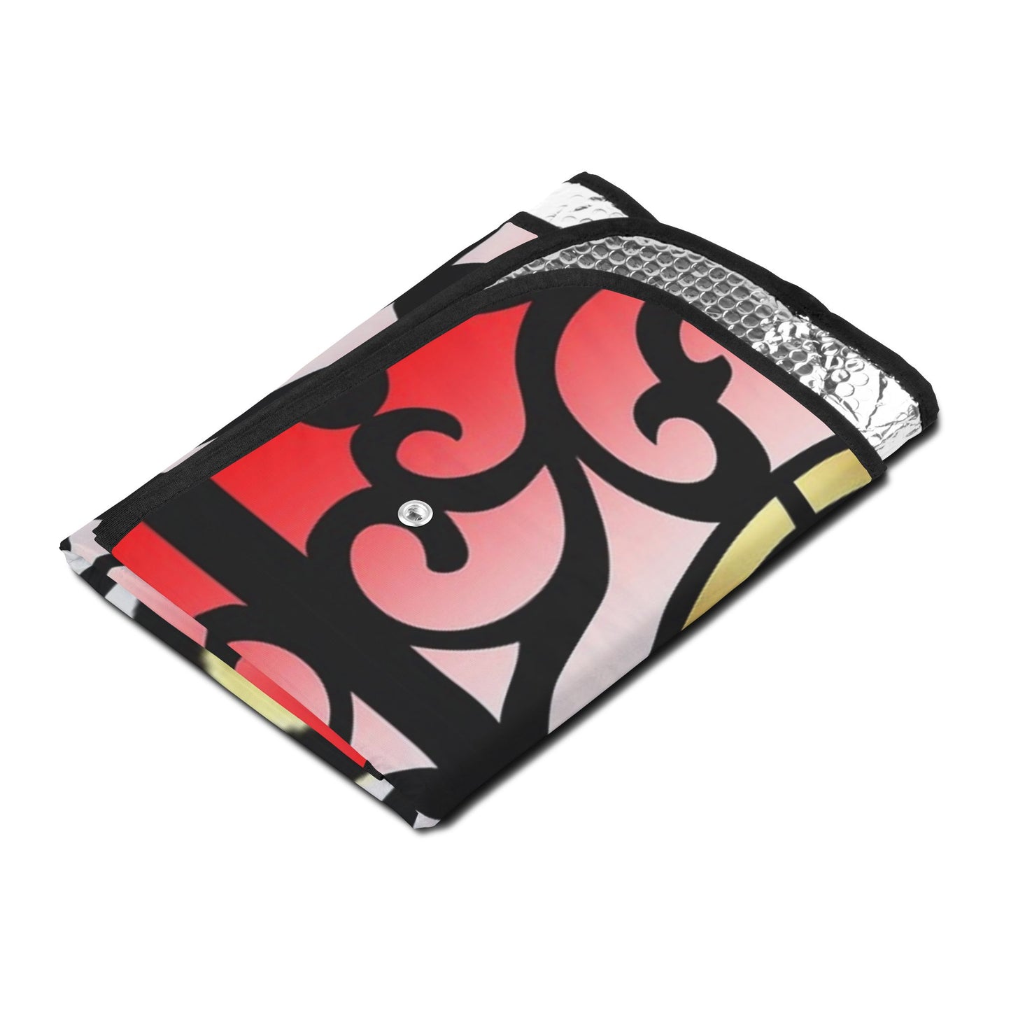 Oriental Fortune Car Sun Shade — Red & Gold Decorative Windshield Protector