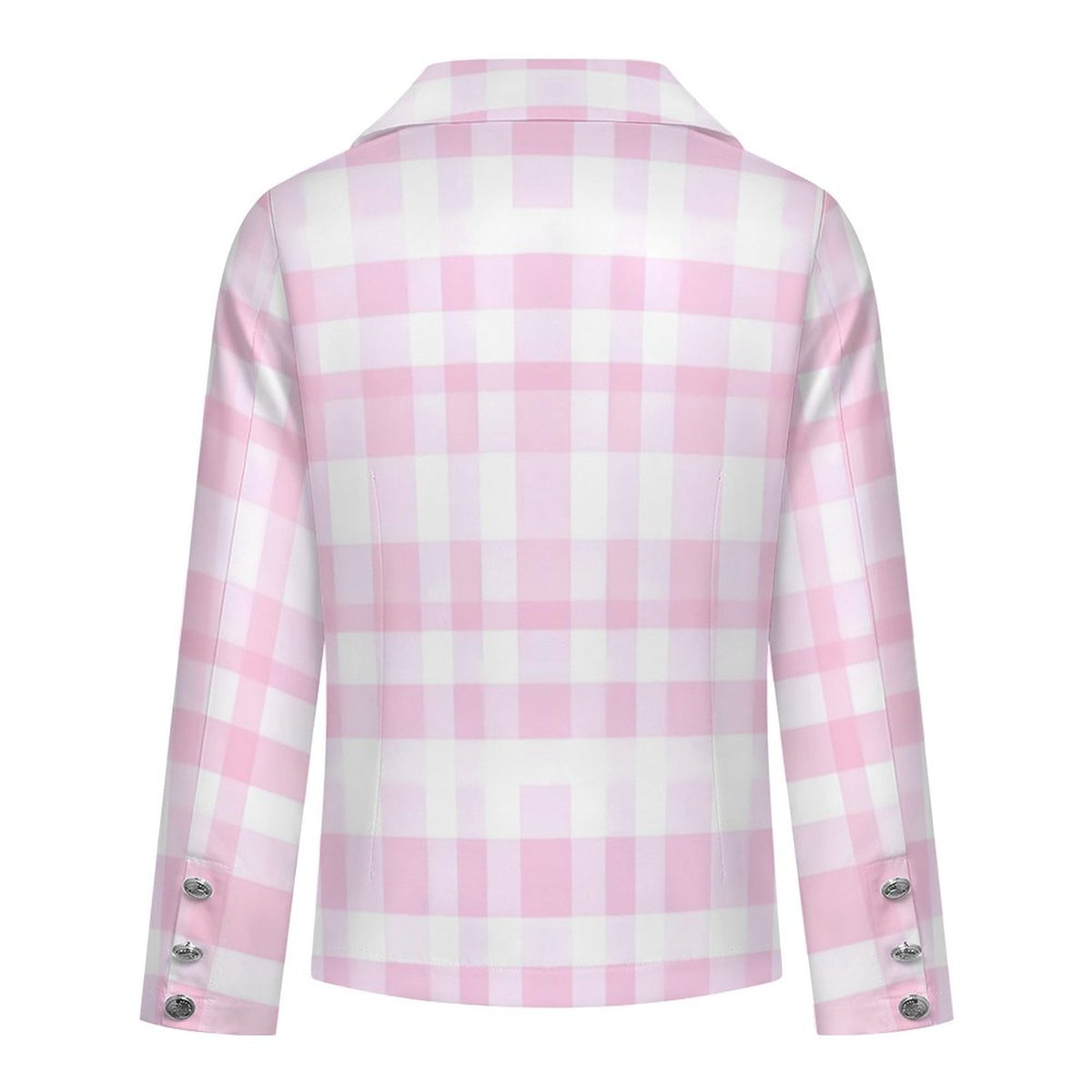 Women's Casual Blazer Pink Plaid