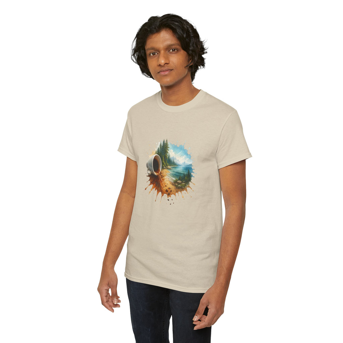 Nature-Inspired Unisex Heavy Cotton Tee, Casual Outfit, Gift for Nature Lovers, Camping Apparel, Outdoor Adventure Shirt