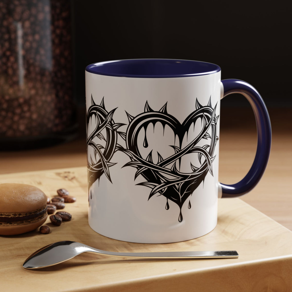 Gothic Heart Mug, Unique Art Coffee Cup for Gifting, Gothic Home Decor, Perfect for Friends, Gothic Style Drinkware