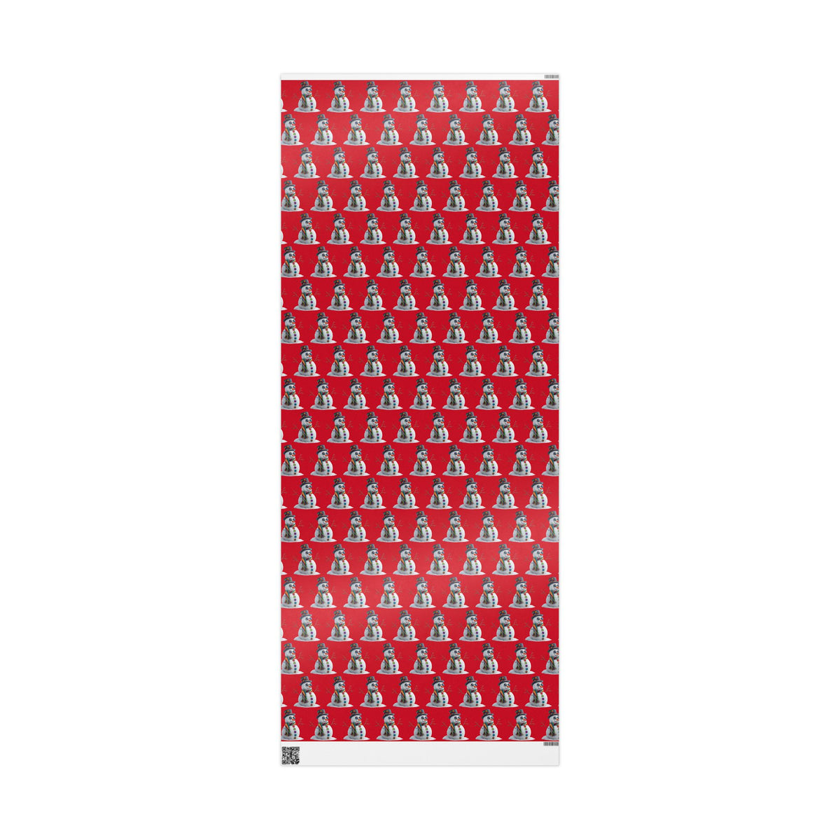 Red Snowman Wrapping Paper Roll – Festive Holiday Gift Wrap with Cute Snowmen Pattern