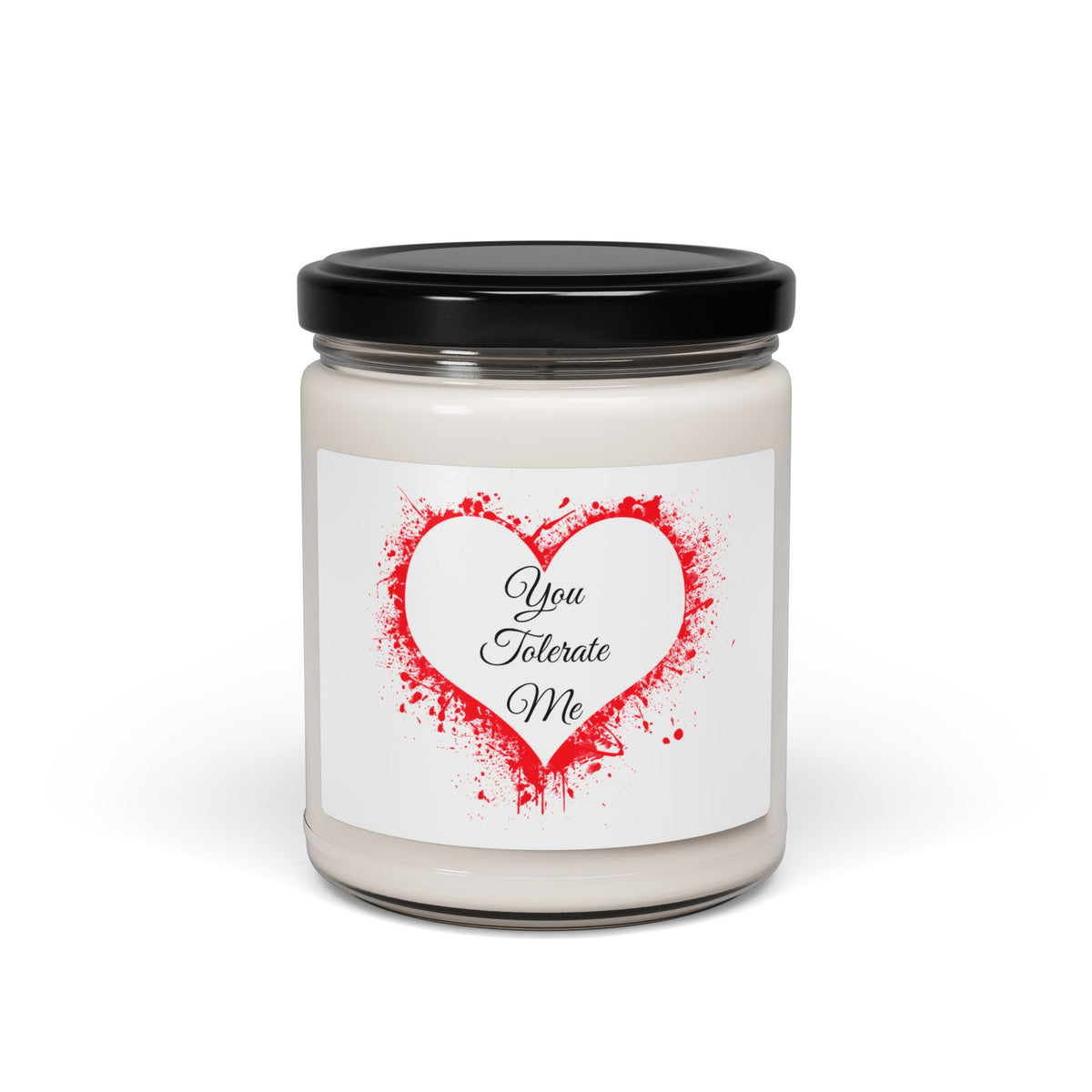 Soy Candle – “You Tolerate Me” Heart Scented Candle, 9oz (Funny Valentine Gift)