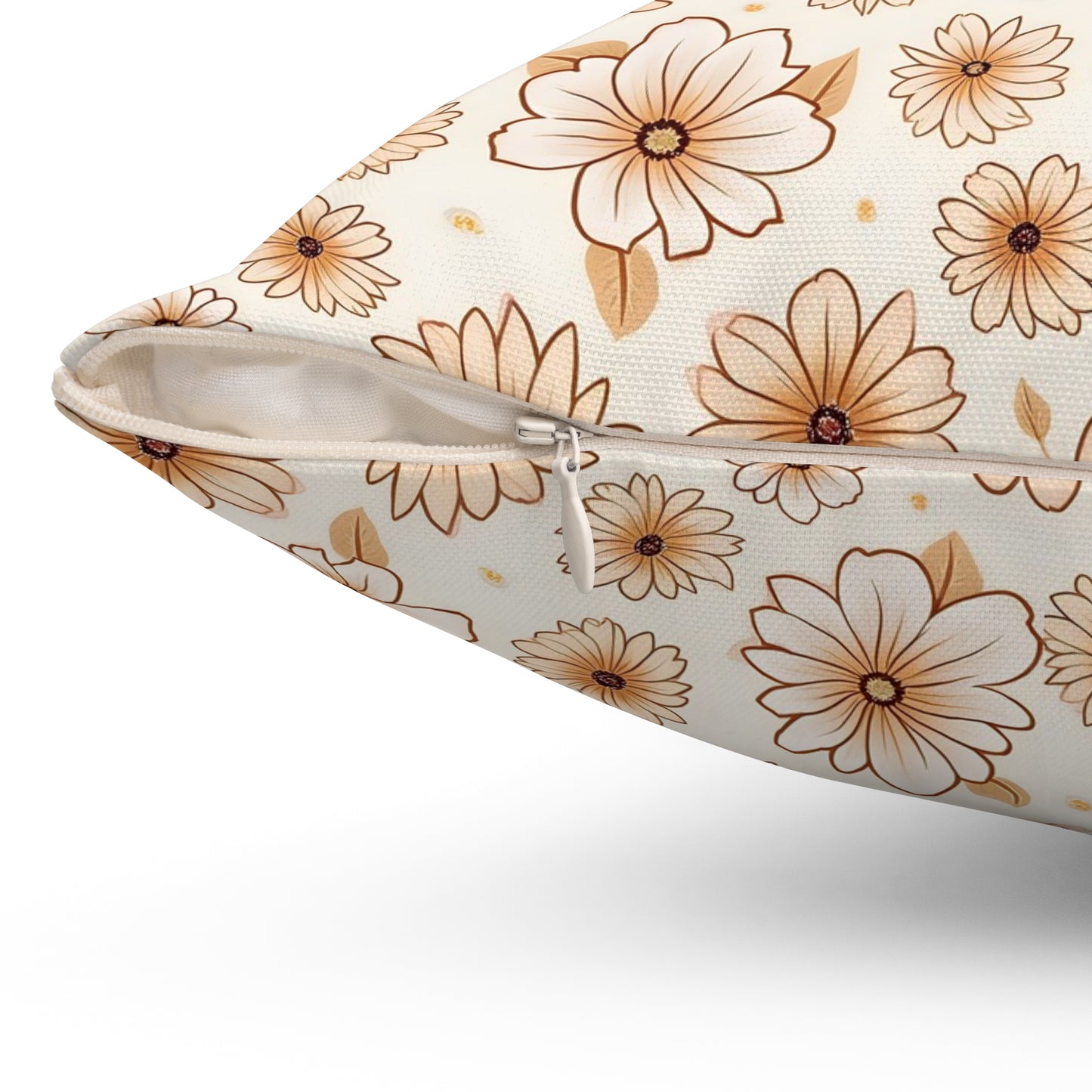 Bohemian Floral Throw Pillow, Cozy Home Decor, Flower Design Cushion, Gift for Her, Boho Chic Decoration, Spring and Summer Accent