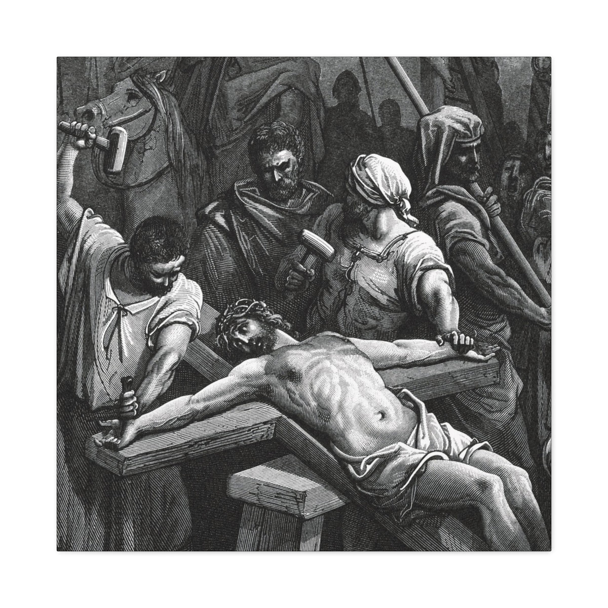 Crucifixion Art Matte Canvas Print – Stretched Religious Wall Decor