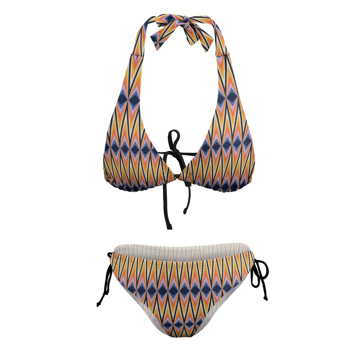 Two Piece Halter Swimsuit Multicolor