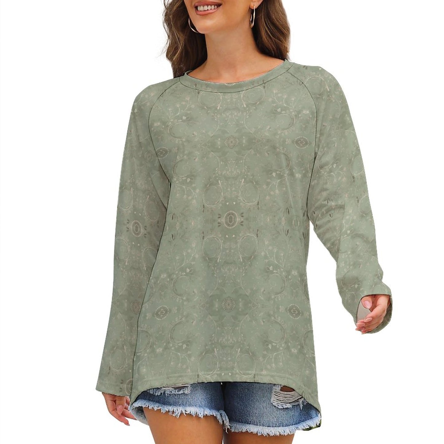 Custom Women's Long Sleeve U-Neck T-Shirts