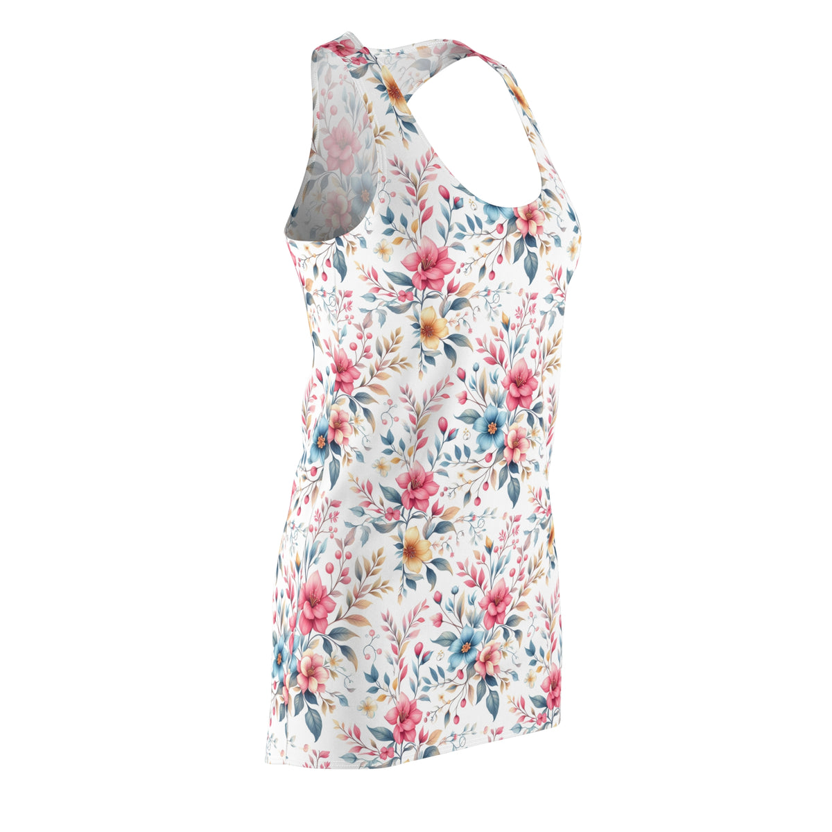 Floral Summer Racerback Dress, Feminine Floral Dress, Casual Outfit, Beach Wear, Spring Fashion, Garden Party Dress