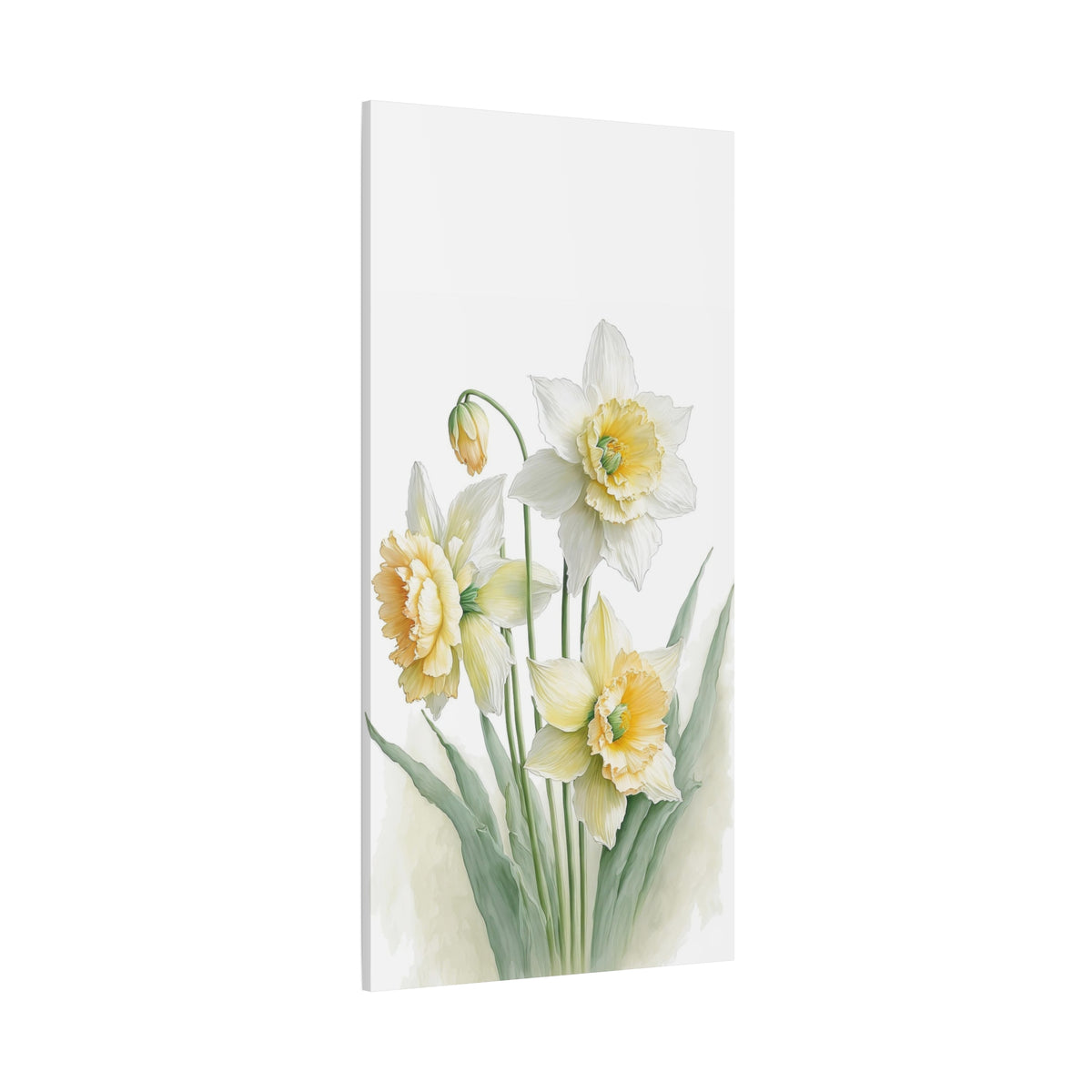 Matte Canvas, Stretched, 1.25" beautiful flowers white and yellow.