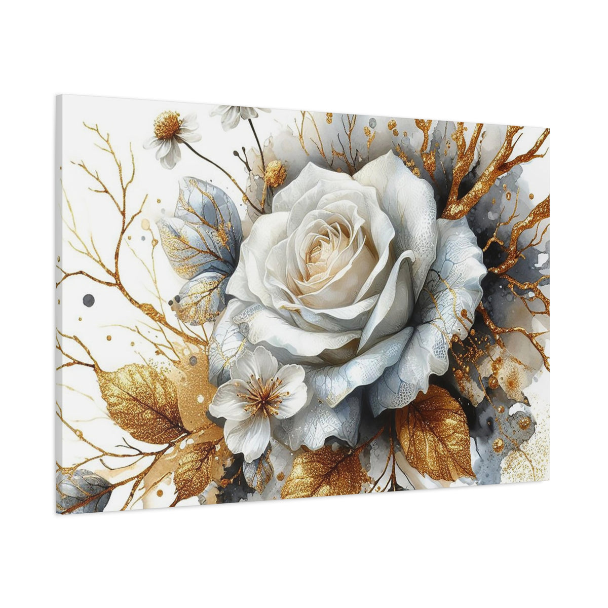 Matte Canvas, Stretched, 1.25" - Gold and Black