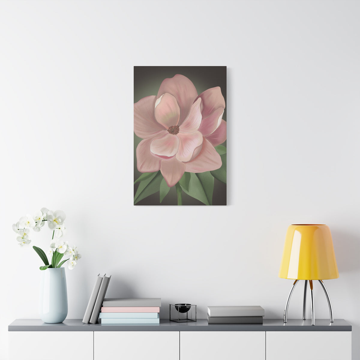 Matte Canvas, Stretched, 1.25" Pink Flowers