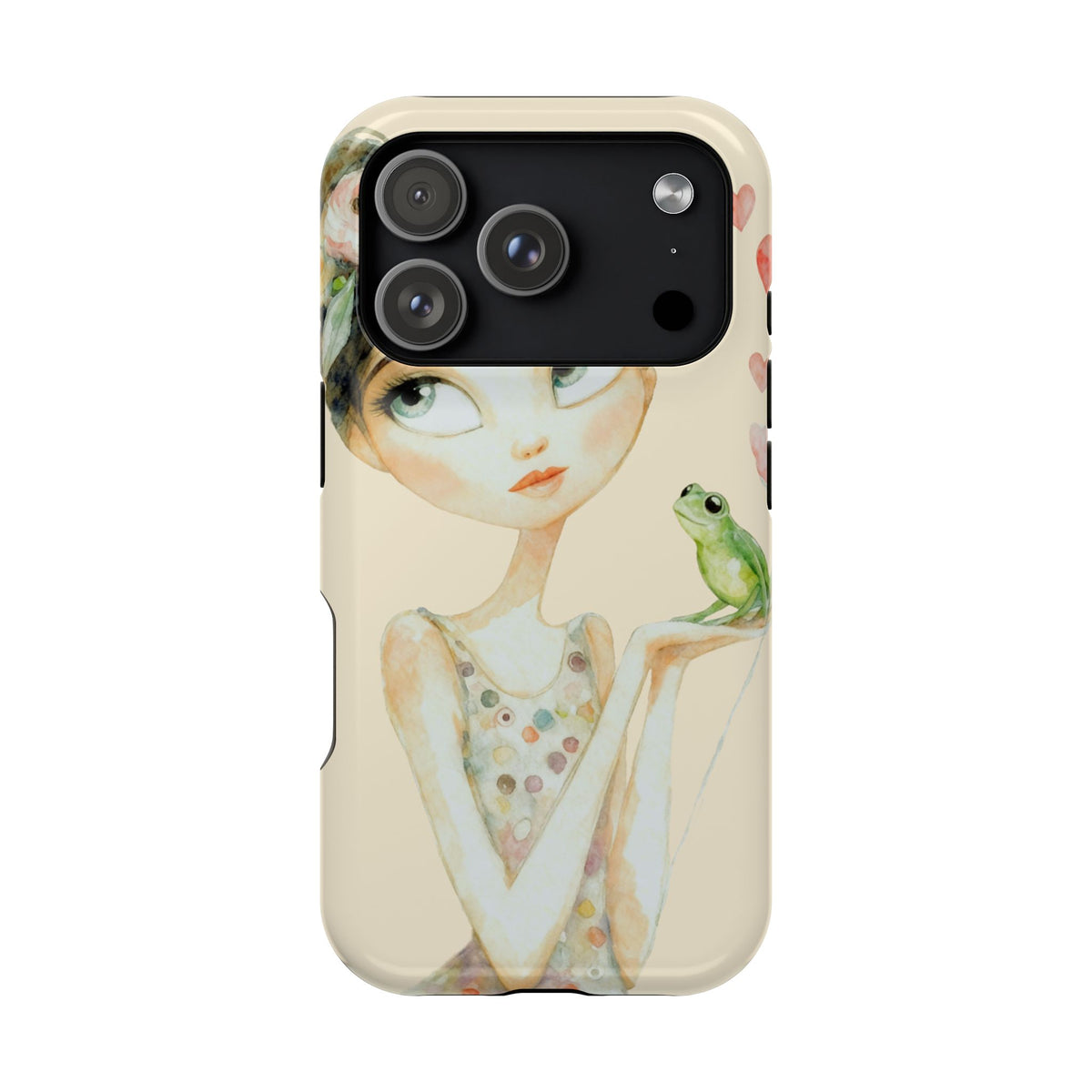 Whimsical Girl with Frog Magnetic Impact Phone Case
