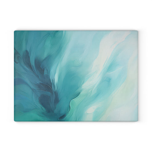 Elegant Blue Glass Cutting Board, Kitchen Decor, Gift for Home Chefs, Modern Serving Tray, Wedding Gift, Housewarming
