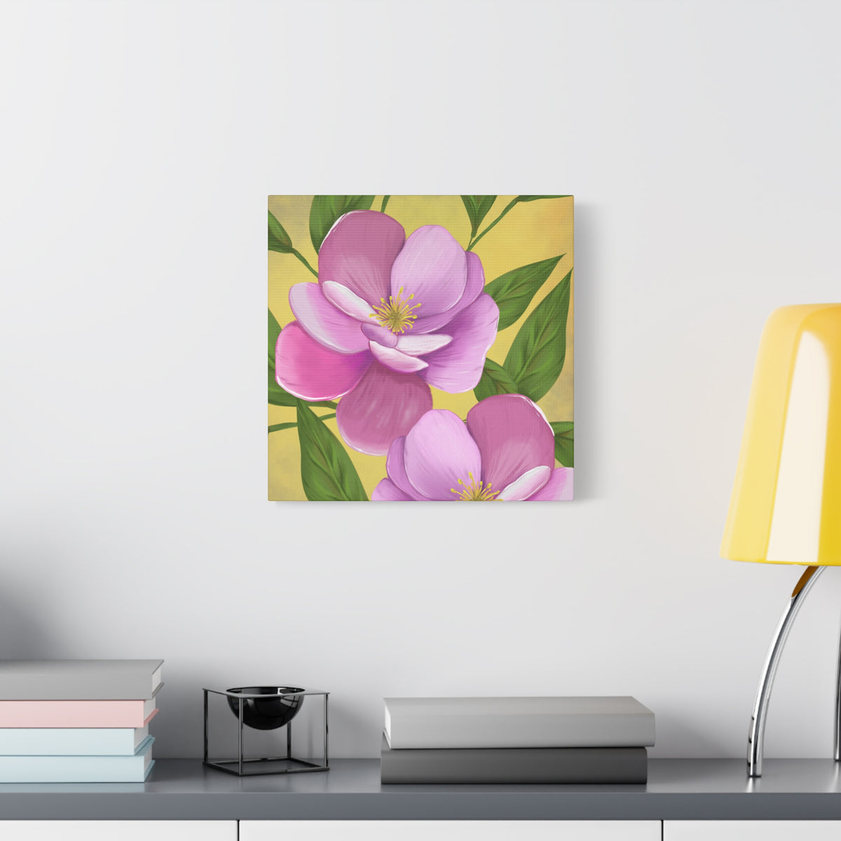 Matte Canvas, Stretched, 1.25" Tulips Pink and Purple Flowers