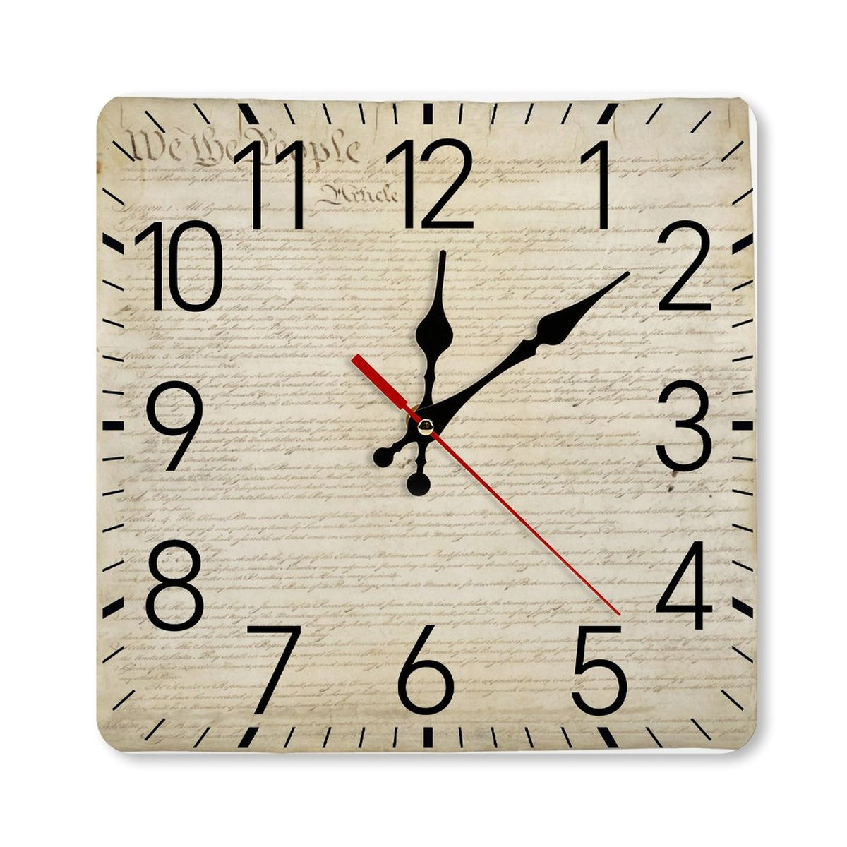 Square Wall Clock-9.8"x9.8"/25x25cm -
"We the People"
