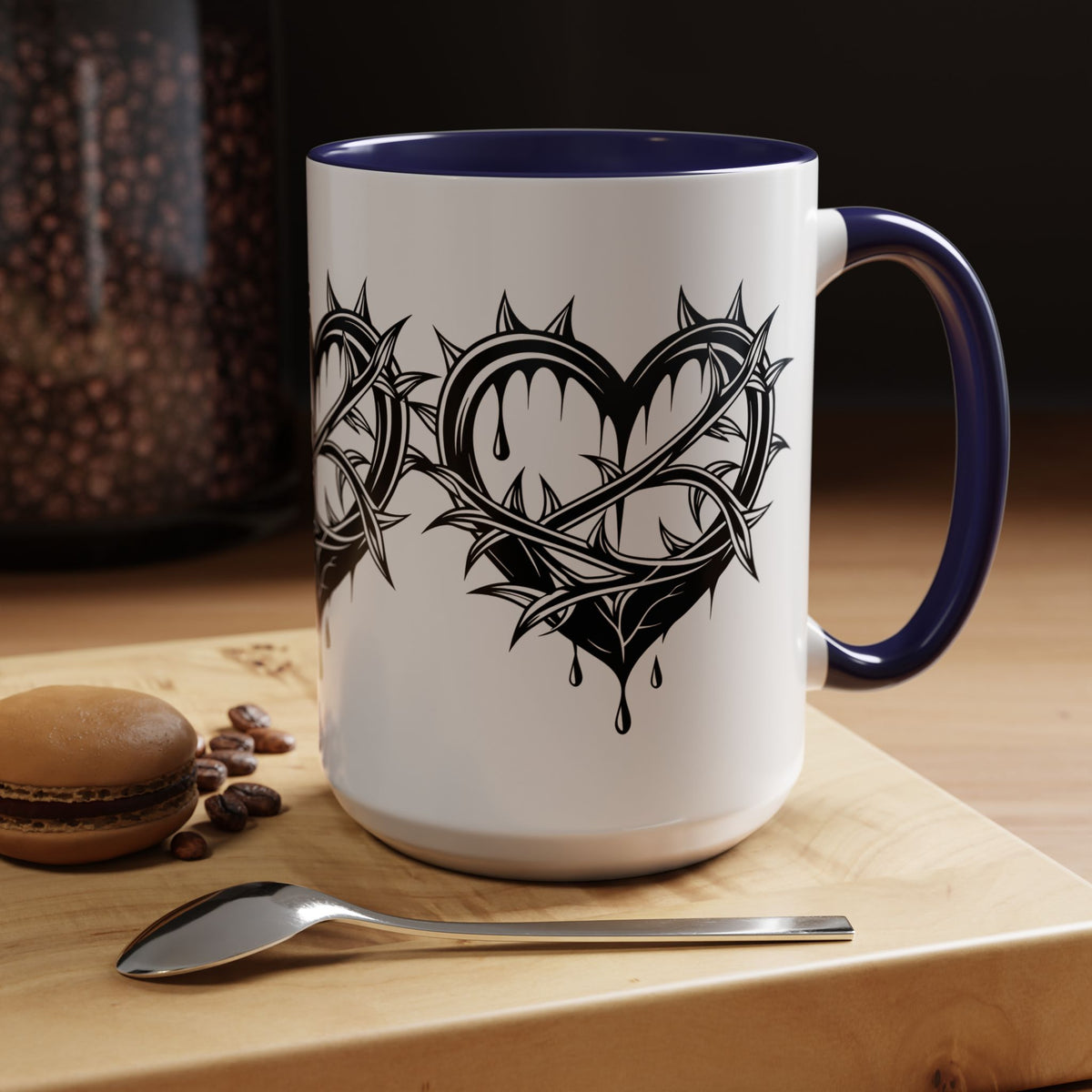 Gothic Heart Mug, Unique Art Coffee Cup for Gifting, Gothic Home Decor, Perfect for Friends, Gothic Style Drinkware
