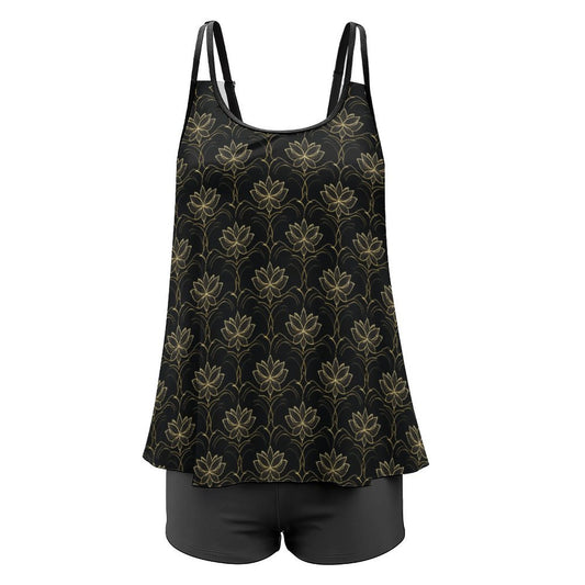 Plus Size Women Tankini 2-Piece Swimsuit