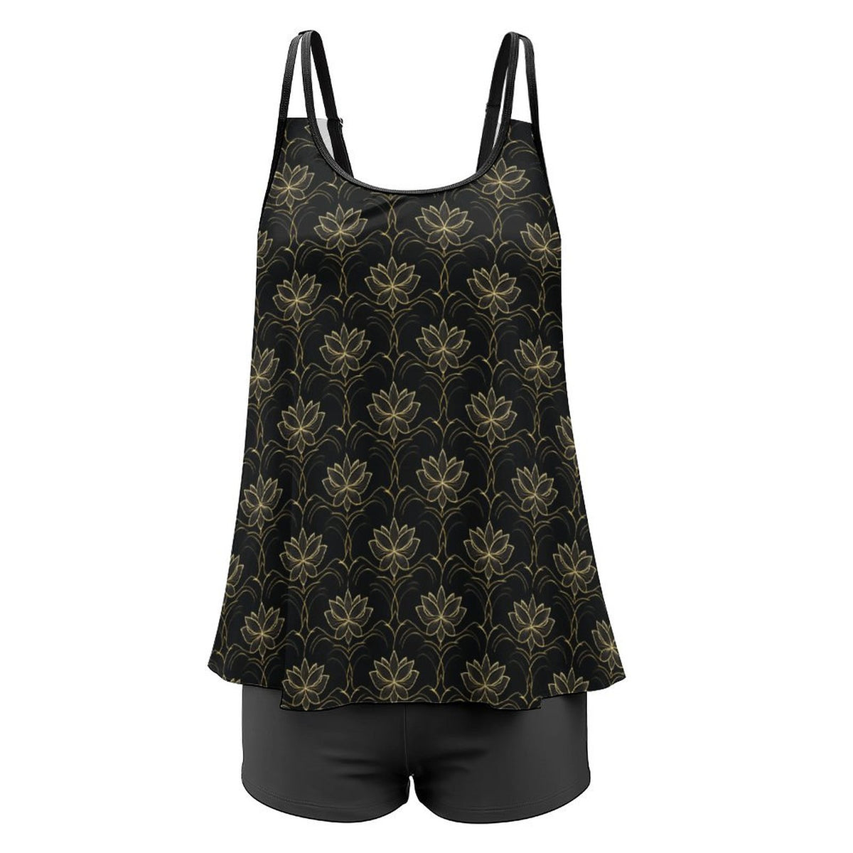Plus Size Women Tankini 2-Piece Swimsuit