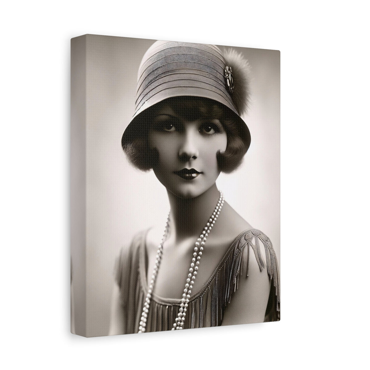 Vintage 1920s Flapper Portrait Canvas