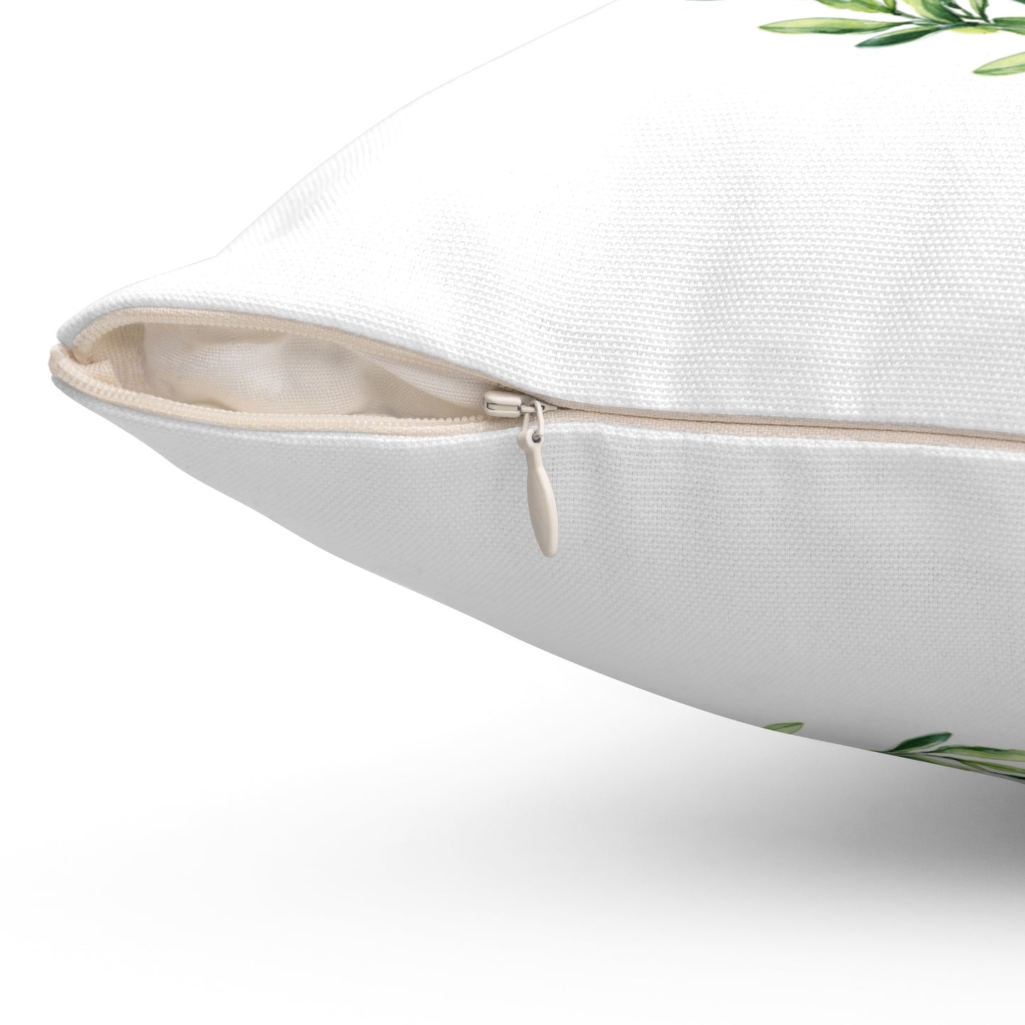 Green Laurel Wreath Decorative Pillow — Botanical Farmhouse Throw Pillow