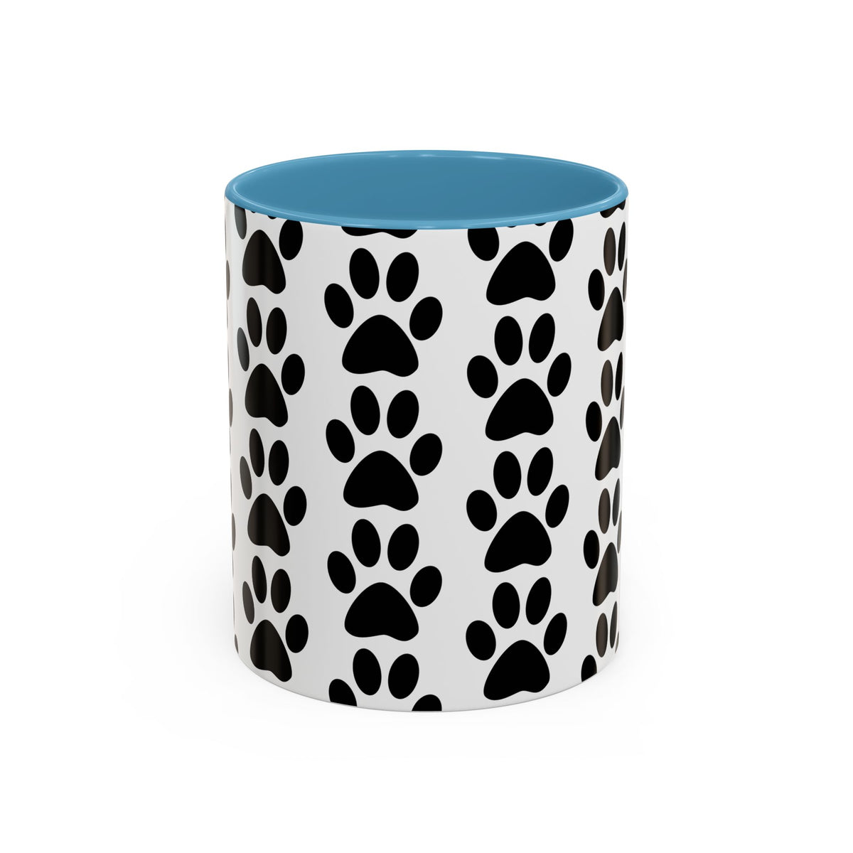 Paw Print Accent Coffee Mug - Dog Lover Gift, Black and White Pet Mug, Cute Animal Decor, Personalized Pet Owner Present, Coffee Tea Cup