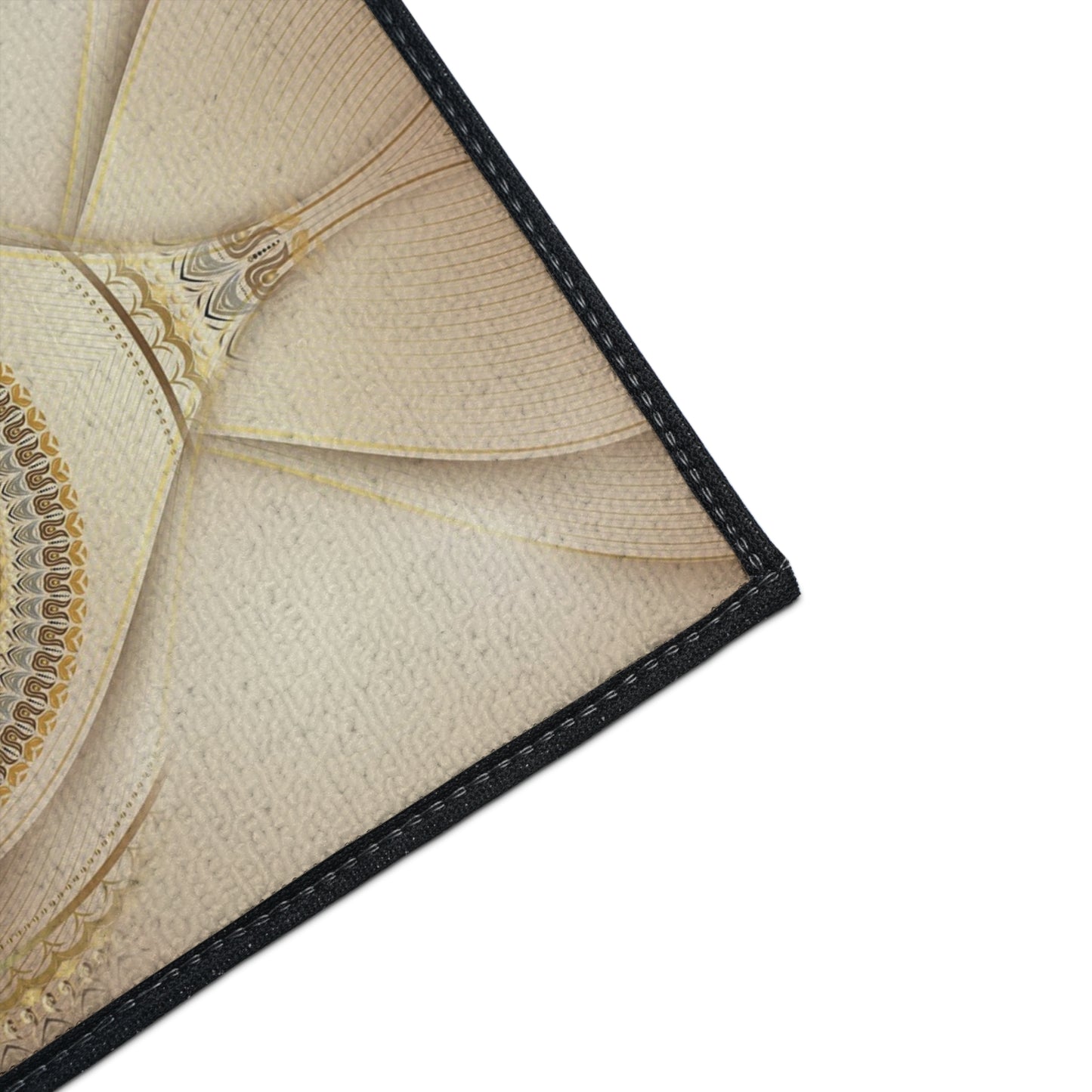 Decorative Heavy Duty Floor Mat — Elegant Gold Mandala Design