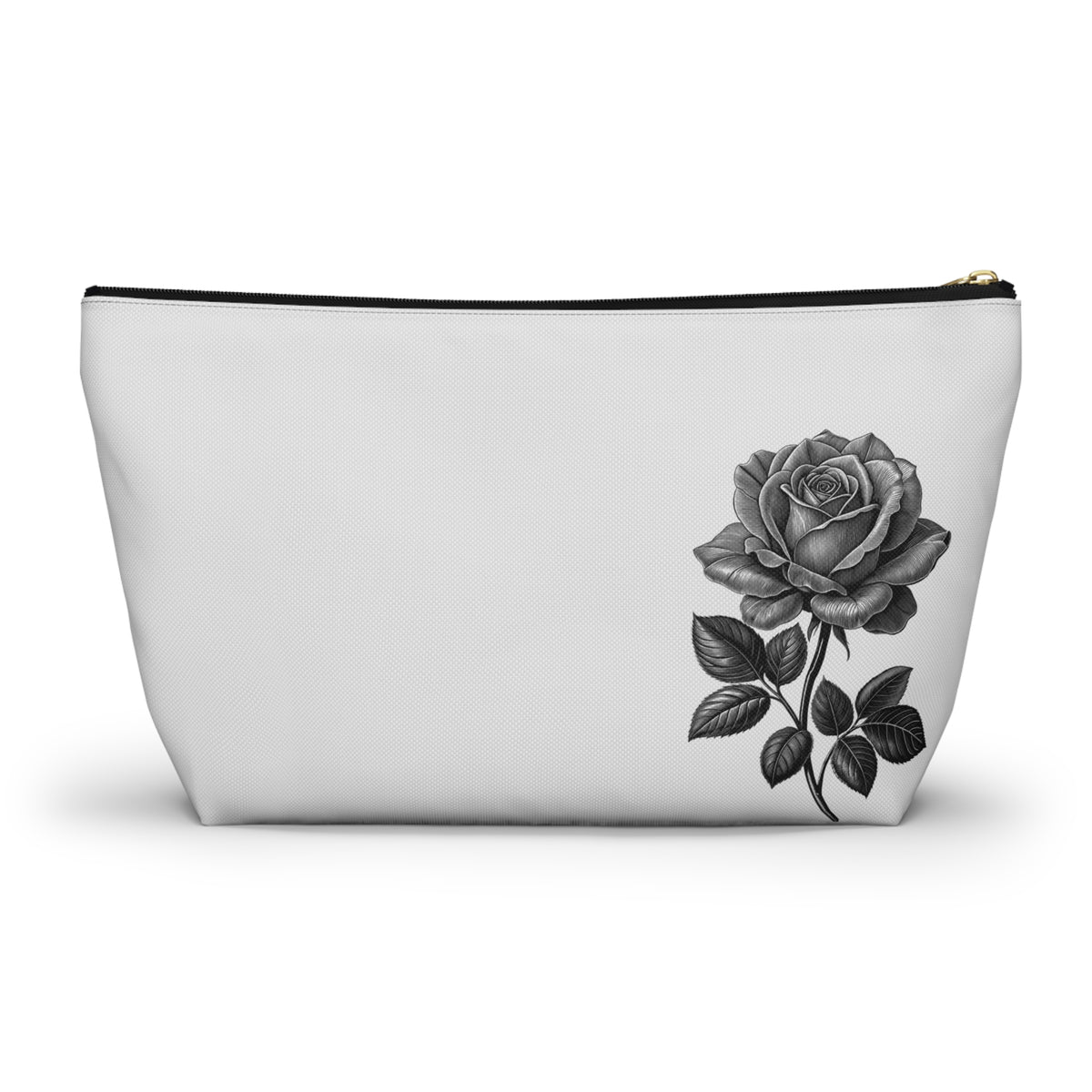Black Rose Accessory Pouch | Makeup Bag | Travel Organizer | Gift for Her | Floral Design | Elegant Storage