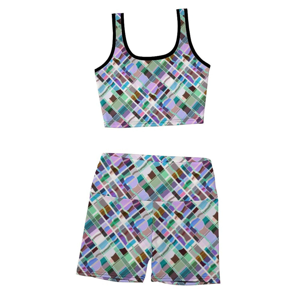 Custom Printed Patterned Ribbed Yoga Sets