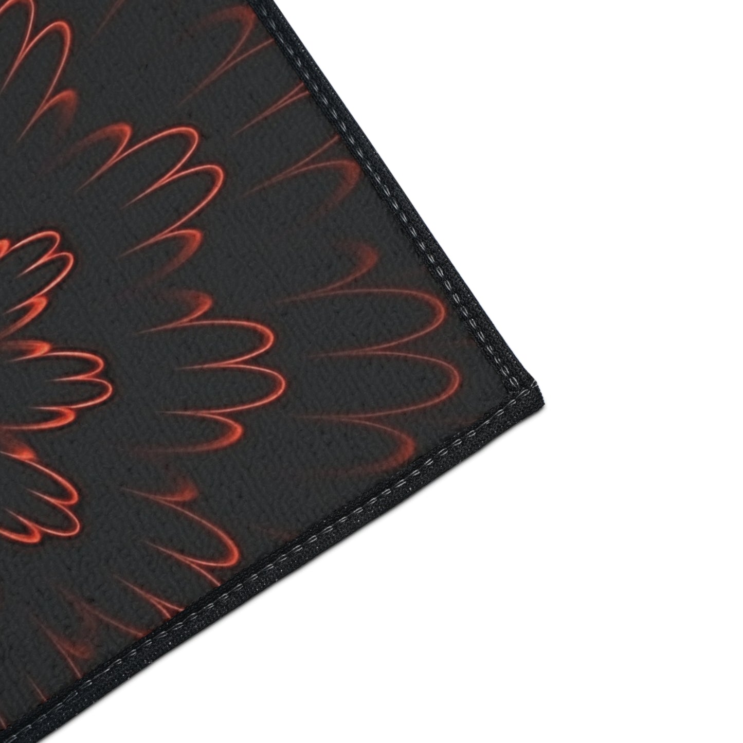 Floor Mat — Red Floral Mandala Heavy-Duty Entrance Rug