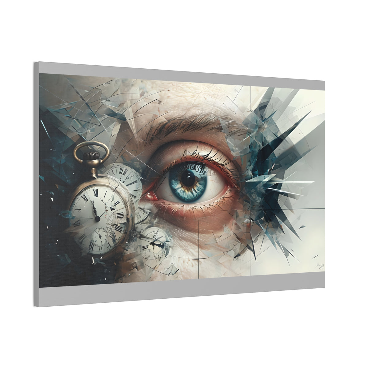 Surreal Canvas Wall Art, Eye with Vintage Clock