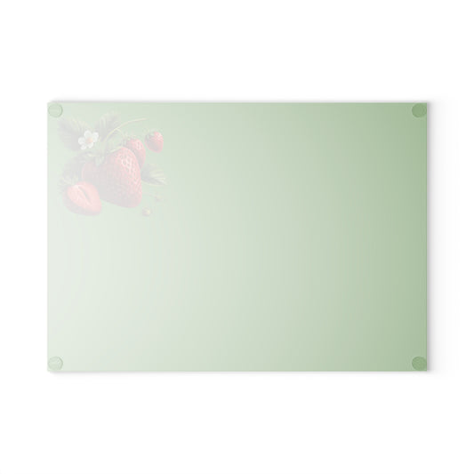 Strawberry Glass Cutting Board, Kitchen Decor, Gifts for Chefs, Summer Cooking
