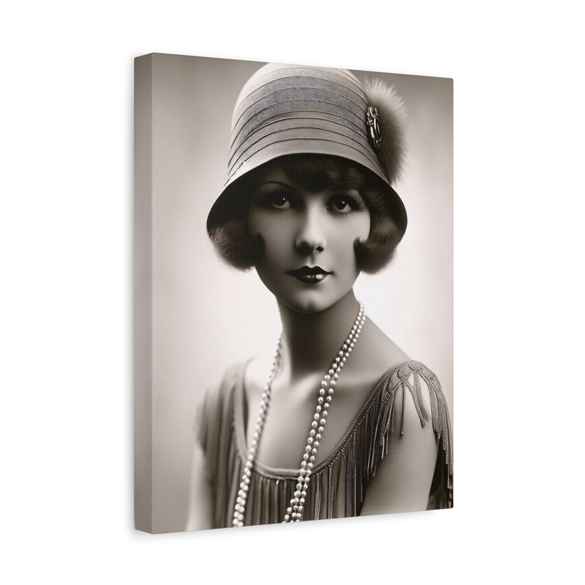 Vintage 1920s Flapper Portrait Canvas