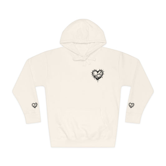 Heartfelt Unisex Fleece Hoodie, Cozy Gift, Casual Wear, Valentine's Day, Romantic Style