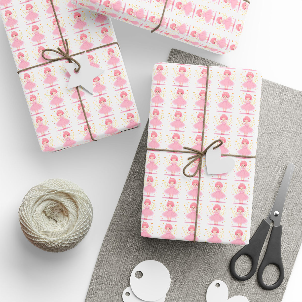 Pink Heart Pattern Wrapping Paper Roll — Cute Valentine & Birthday Gift Wrap