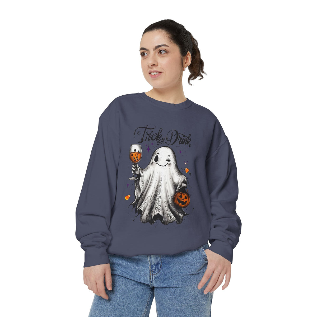 Spooky Ghost Sweatshirt | Trick or Treat Apparel, Halloween Gift, Cozy Unisex Top, Fall Fashion, Casual Wear