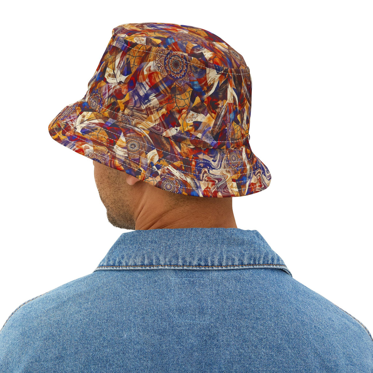 Abstract Swirl Bucket Hat — Colorful Psychedelic All-Over-Print