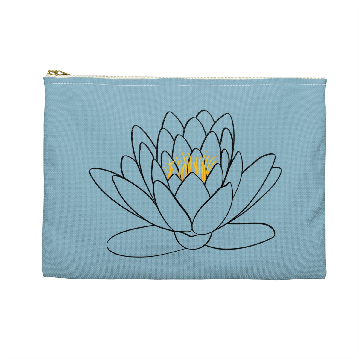 Lotus Pattern Accessory Pouch - Zen Gift for Her, Makeup Bag