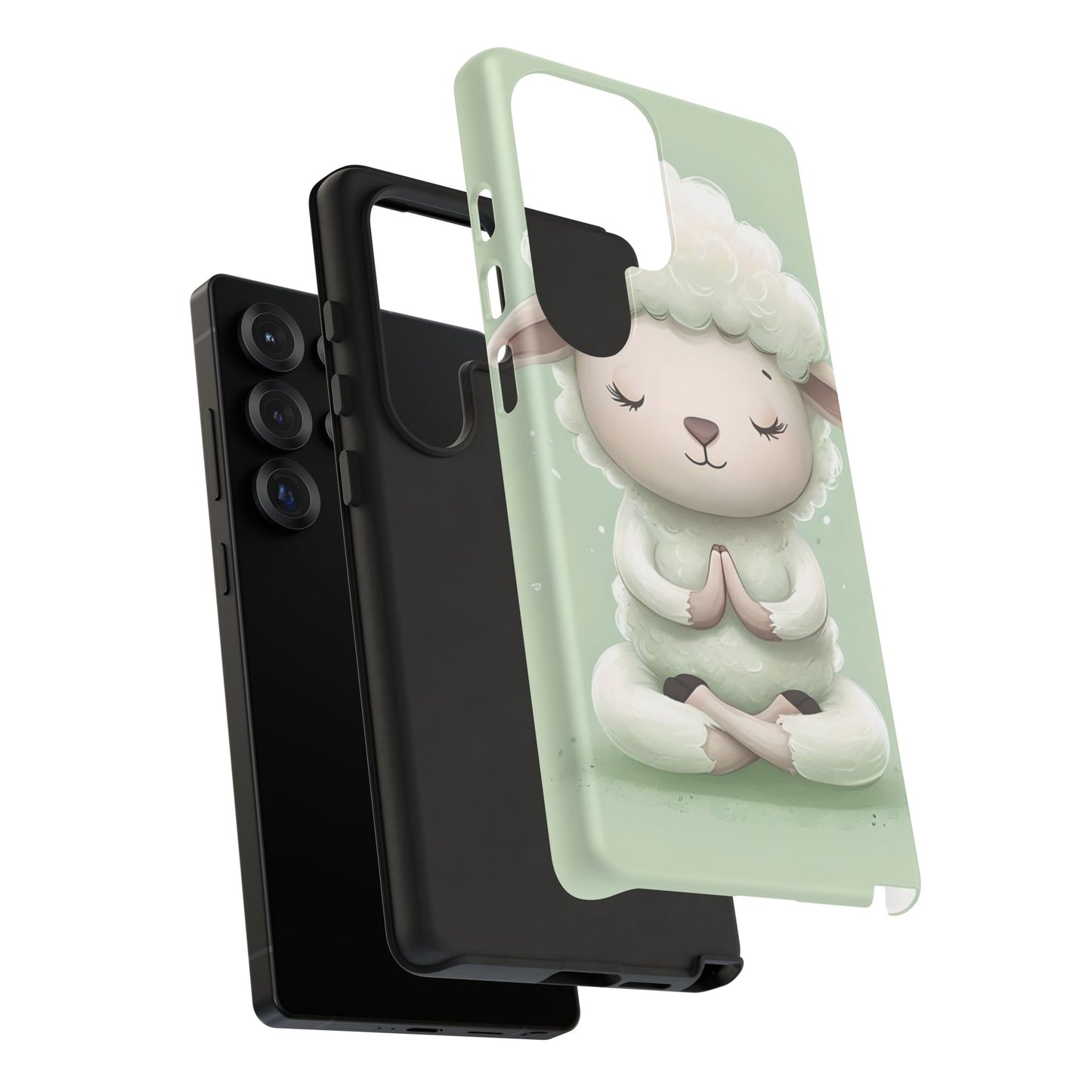 Meditating Lamb Phone Case — Cute Pastel Protective iPhone Cover