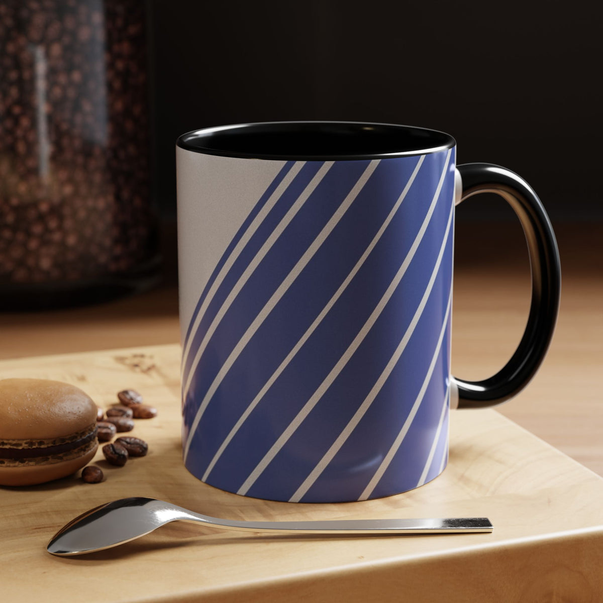 Elegant Stripe Accent Coffee Mug - Perfect for Gifts, Home Decor, Office, Birthdays, and Tea Lovers