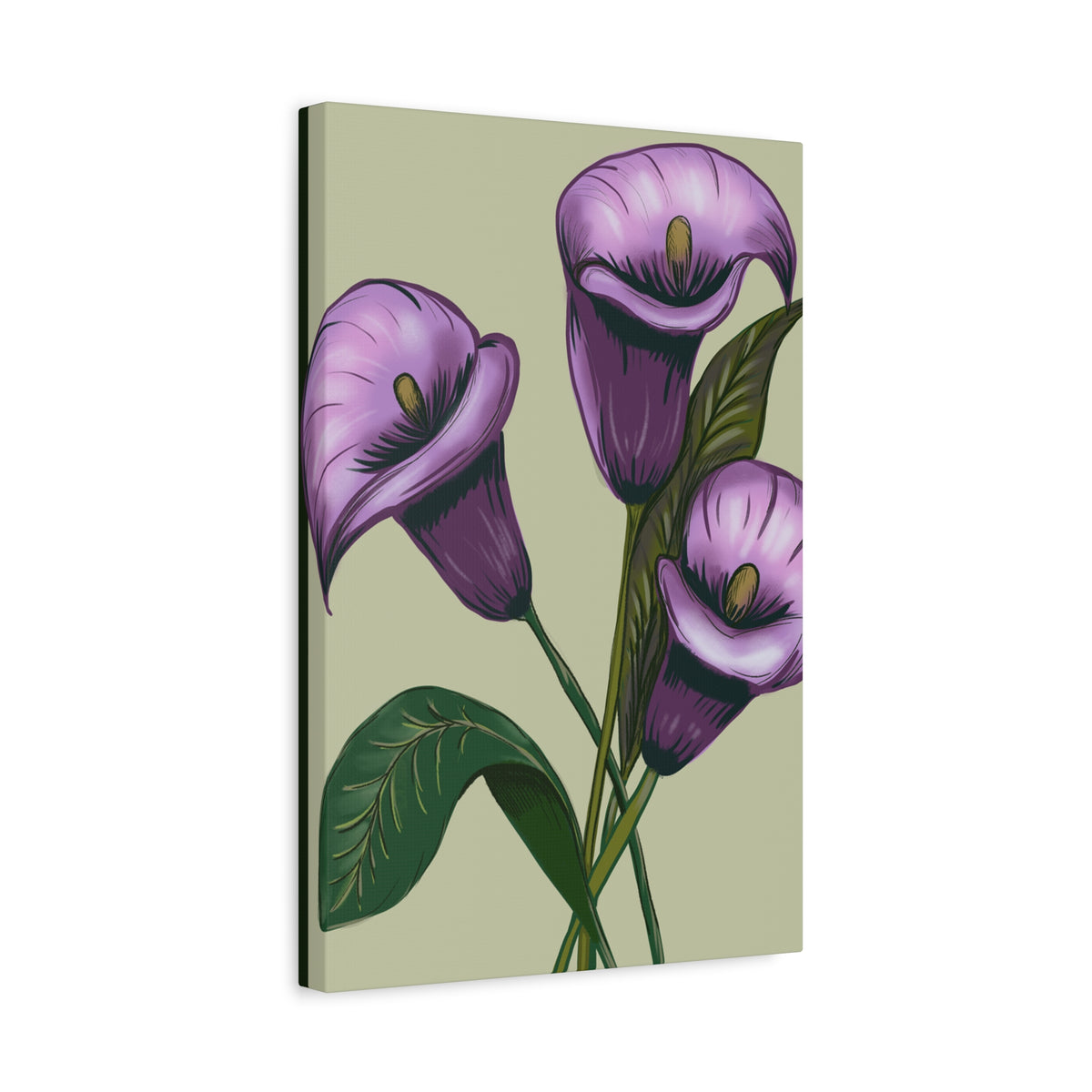 Copy of Matte Canvas, Stretched, 1.25" Purple Flowers