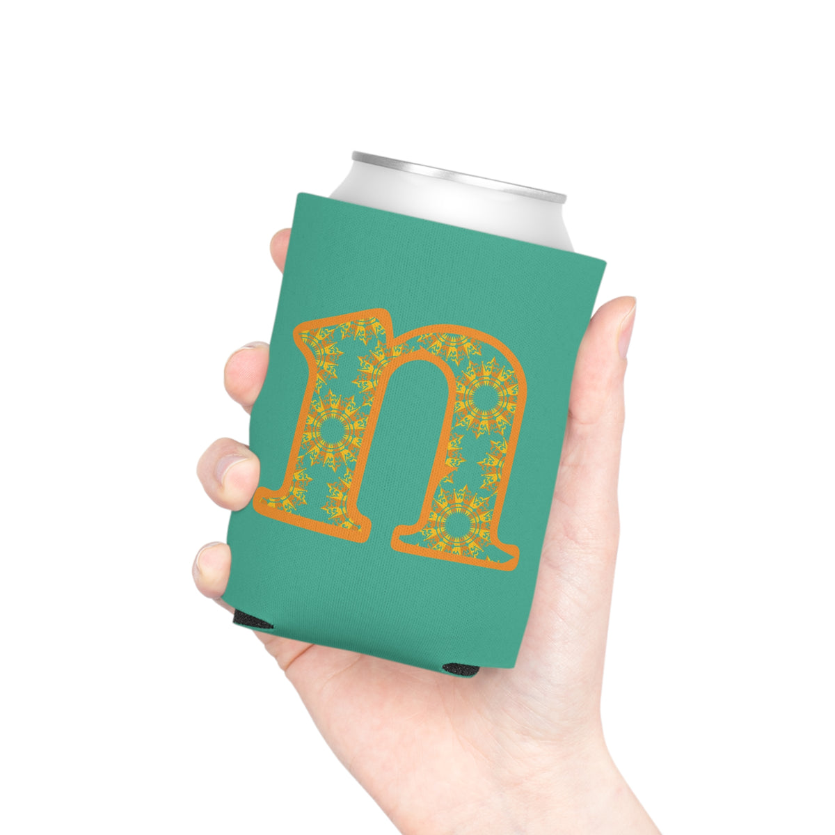 Vibrant Initial Can Cooler, Personalized Party Favor, Summer BBQ Accessory, Custom Drink Sleeve, Gift for Him/Her