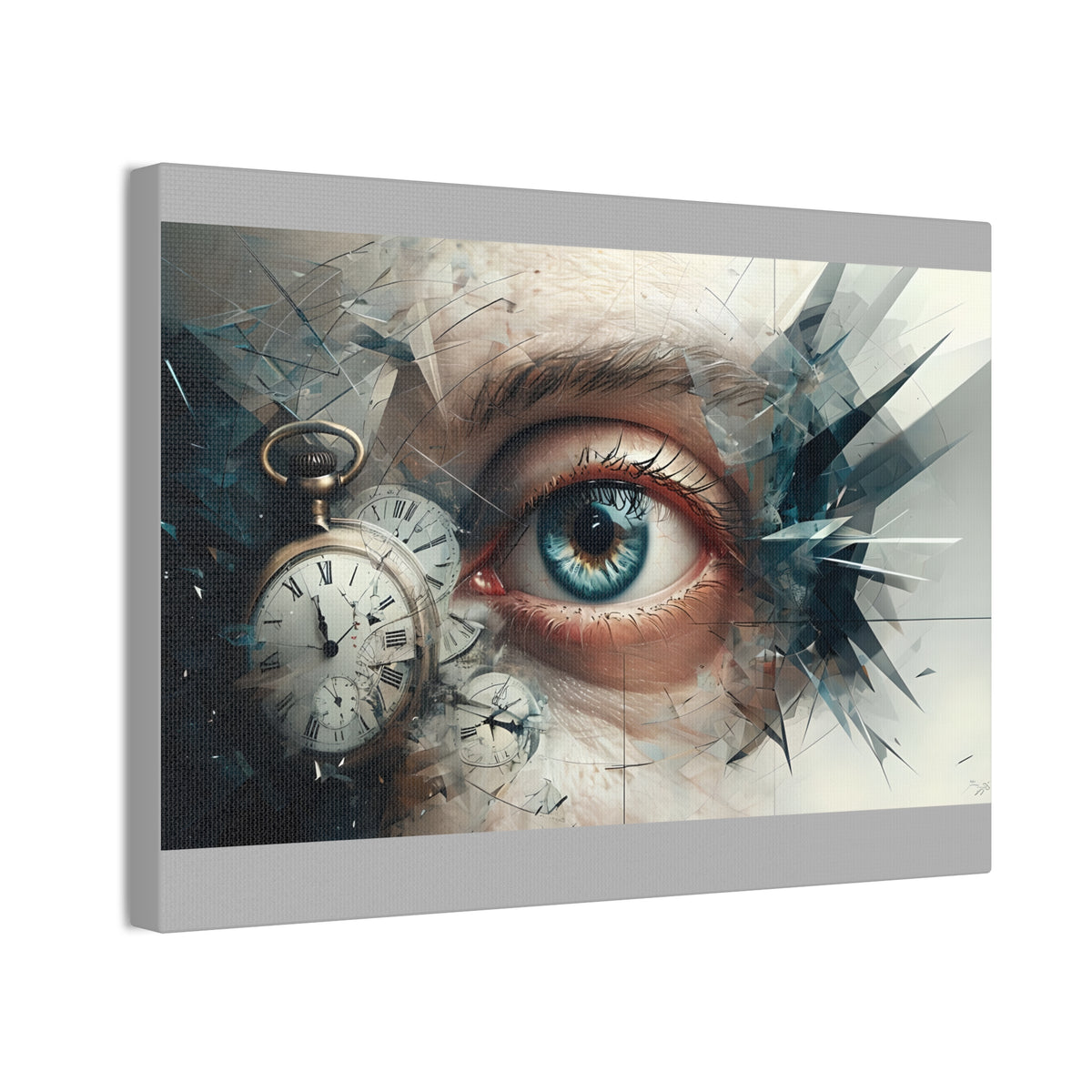 Surreal Canvas Wall Art, Eye with Vintage Clock