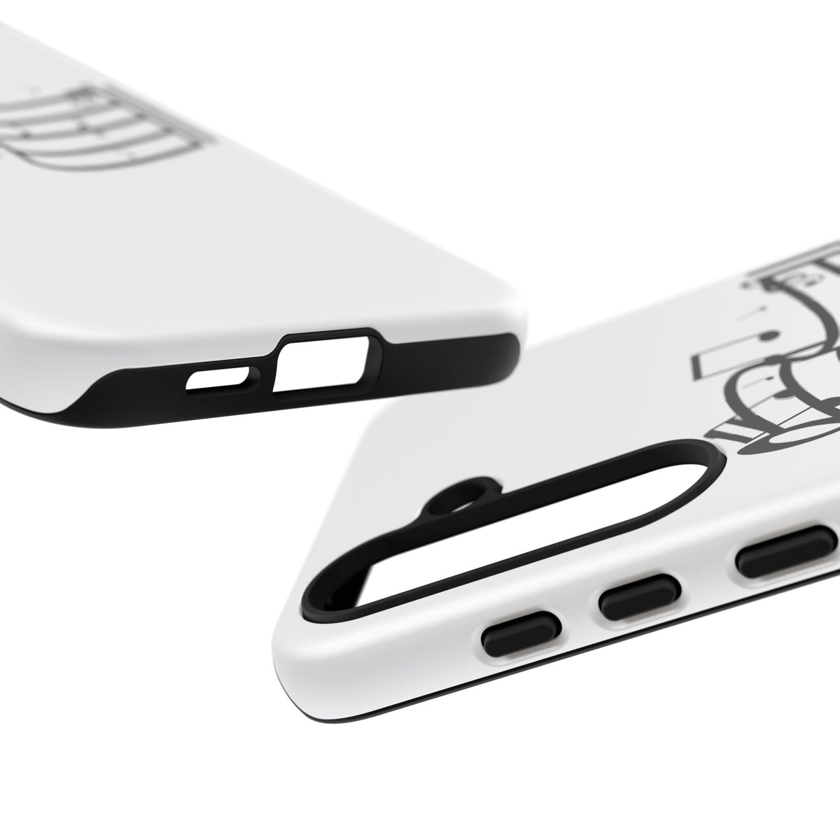 Musical Notes Phone Case — Black Treble Clef Music Staff Tough Case