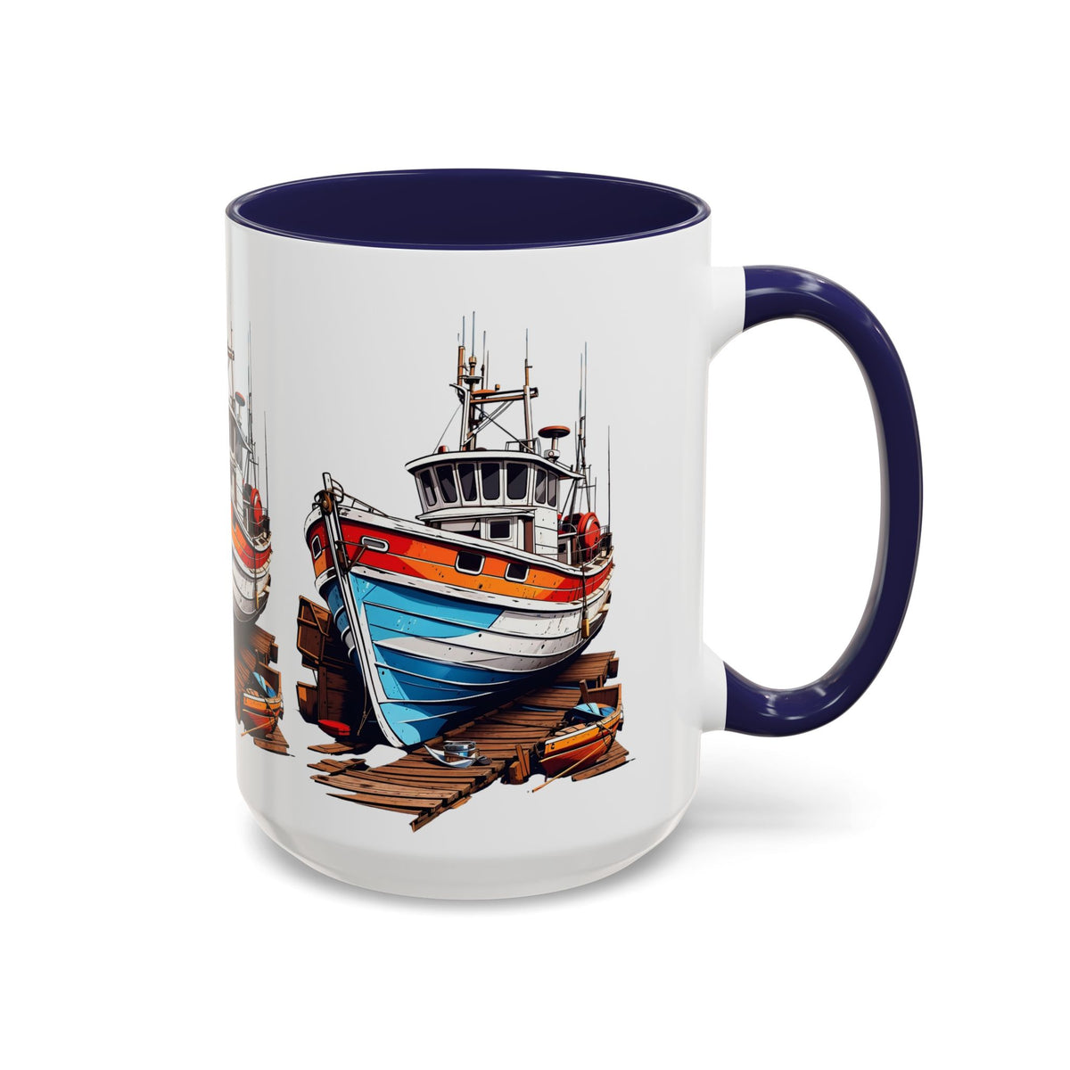 Nautical Accent Coffee Mug | Perfect for Boat Lovers, Sailor Gifts, Coastal Decor, Unique Gift Idea, Custom Artwork Mug
