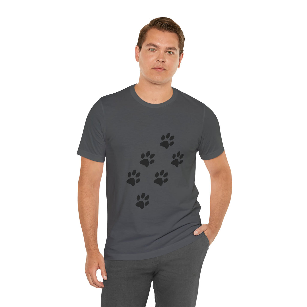 Paw Print Short Sleeve Tee | Unisex Animal Lover Shirt, Pet Owner Gift, Casual Wear, Gifts for Dog Lovers, Comfortable T-Shirt